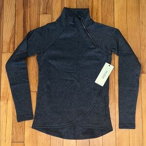 NWT Gray RBX Prime Ready To Roll Fleece Zip Mock Neck Pullover